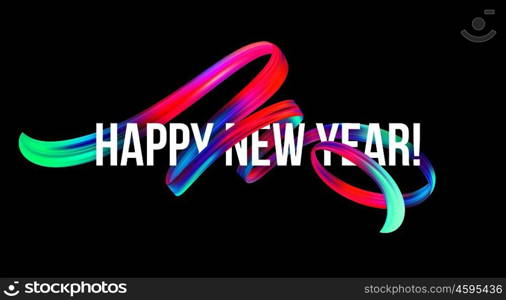 2019 New Year on the background of a colorful brushstroke oil or acrylic paint design element. Vector illustration EPS10. 2019 New Year on the background of a colorful brushstroke oil or acrylic paint design element. Vector illustration