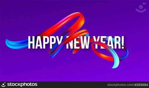 2019 New Year on the background of a colorful brushstroke oil or acrylic paint design element. Vector illustration EPS10. 2019 New Year on the background of a colorful brushstroke oil or acrylic paint design element. Vector illustration