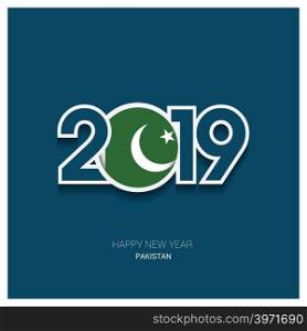 2019 Pakistan Typography, Happy New Year Background