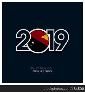 2019 Papua New Guinea Typography, Happy New Year Background