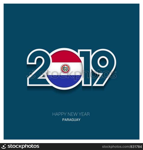 2019 Paraguay Typography, Happy New Year Background