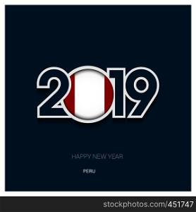 2019 Peru Typography, Happy New Year Background