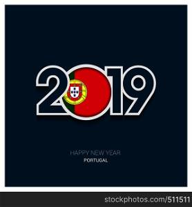 2019 Portugal Typography, Happy New Year Background