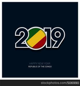 2019 Republic of the Congo Typography, Happy New Year Background