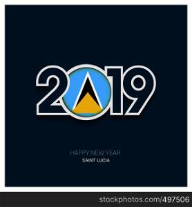 2019 Saint Lucia Typography, Happy New Year Background