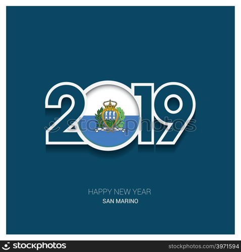 2019 San Marino Typography, Happy New Year Background