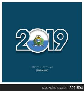 2019 San Marino Typography, Happy New Year Background