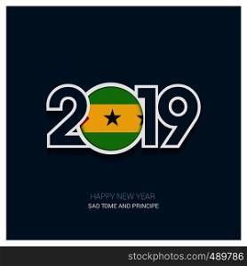 2019 Sao Tome and Principe Typography, Happy New Year Background
