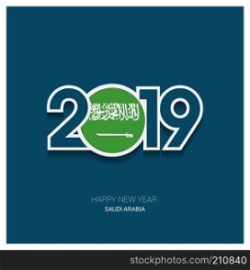 2019 Saudi Arabia Typography, Happy New Year Background