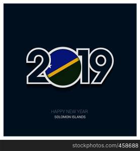 2019 Solomon Islands Typography, Happy New Year Background