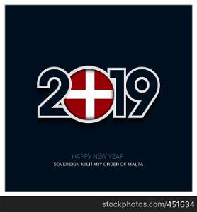 2019 Sovereign Military order of Malta Typography, Happy New Year Background