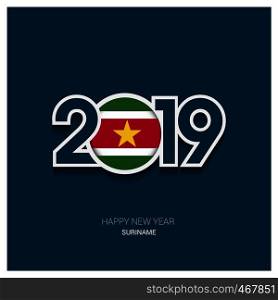 2019 Suriname Typography, Happy New Year Background
