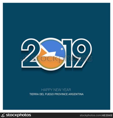 2019 Tierra del Fuego province Argentina Typography, Happy New Year Background