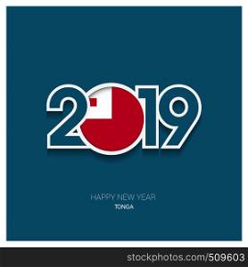 2019 Tonga Typography, Happy New Year Background