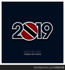 2019 Trinidad and tobago Typography, Happy New Year Background