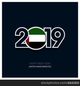 2019 UAE Typography, Happy New Year Background