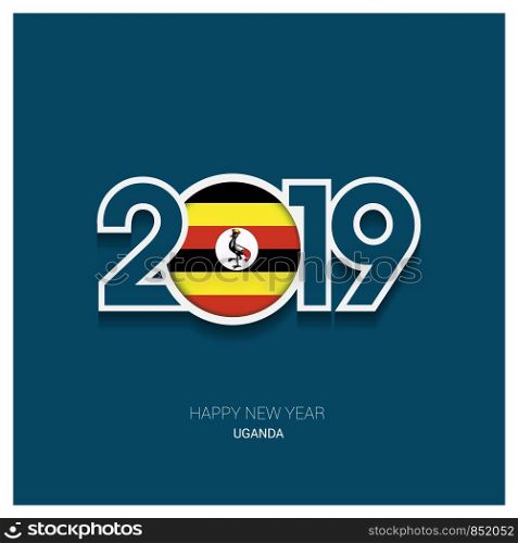 2019 Uganda Typography, Happy New Year Background