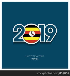 2019 Uganda Typography, Happy New Year Background