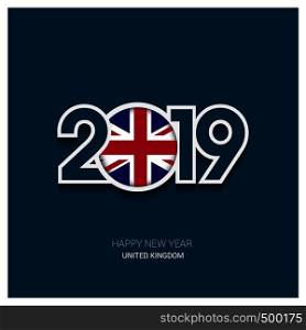 2019 United Kingdom Typography, Happy New Year Background