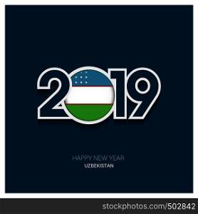 2019 Uzbekistan Typography, Happy New Year Background