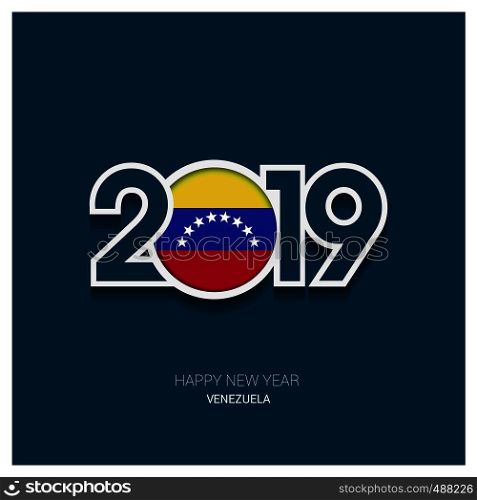 2019 Venezuela Typography, Happy New Year Background