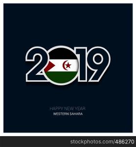 2019 Western Sahara Typography, Happy New Year Background