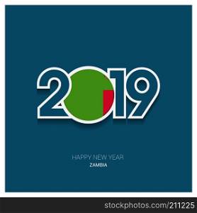 2019 Zambia Typography, Happy New Year Background