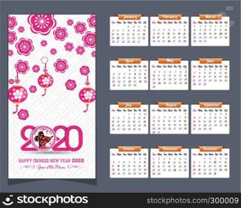 2020 Calendar for new year year of mouse