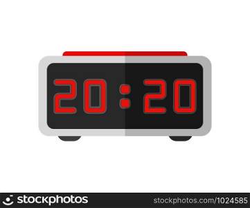 2020 electronic alarm clock in flat style, vector illustration. 2020 electronic alarm clock in flat style, vector
