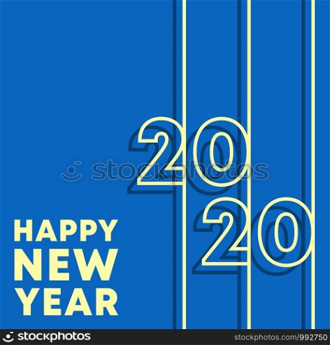 2020 Happy New Year background. Minimal line design template for typography, printing products, flyer, brochure covers or invitation cards. Vector illustration.. 2020 Happy New Year background. Minimal line design template for typography, printing products, flyer, brochure covers or invitation cards. Vector illustration