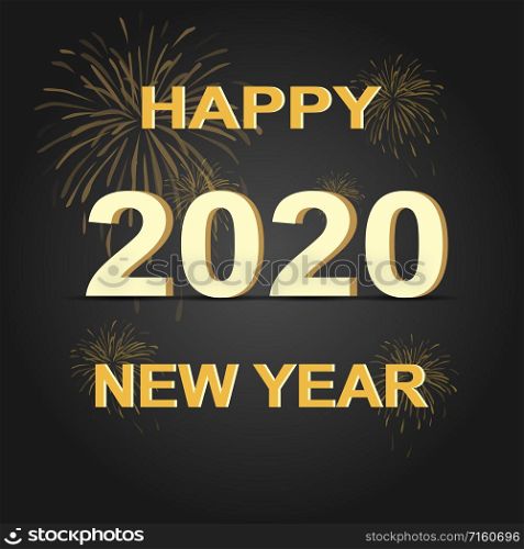 2020 Happy New Year background with golden, stock vector