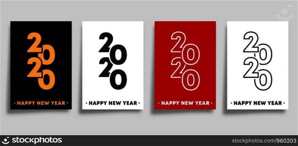 2020 Happy New Year backgrounds with minimal design for holiday flyer, greeting, invitation card, flyer, poster, brochure cover, typography or other printing products. Vector illustration.. 2020 Happy New Year backgrounds with minimal design for holiday flyer, greeting, invitation card, flyer, poster, brochure cover, typography or other printing products. Vector illustration