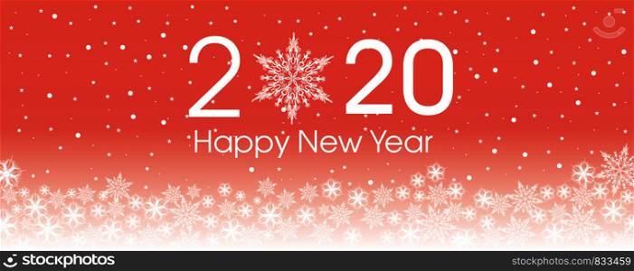 2020 Happy New Year card template. Design patern snowflakes white and pink color.