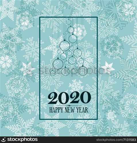 2020 Happy New Year. greeting, invitation or menu cover. vector illustration on blue background