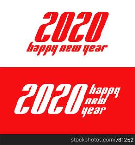 2020 happy new year text in modern style for print card, poster design - happy holidays.