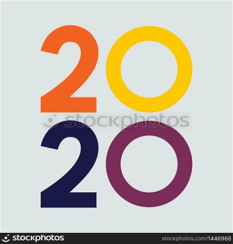 2020, happy new year. Vector creative number
