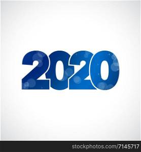 2020, happy new year. Vector creative number with blue sky and stars