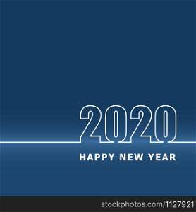 2020 Happy New Year with classic blue background, stock vector