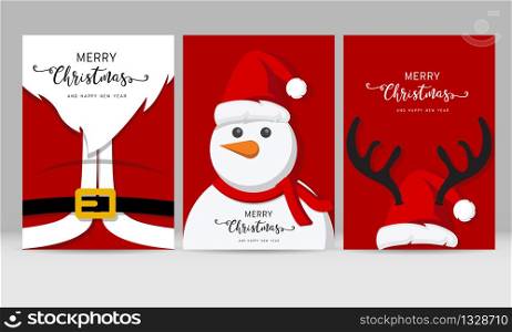 2020 vector Happy New Year and Merry Christmas greeting card.