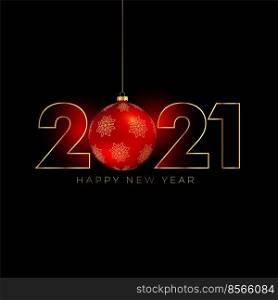 2021 happy new year background with christmas ball
