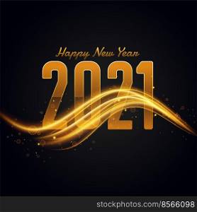 2021 happy new year background with golden light streak