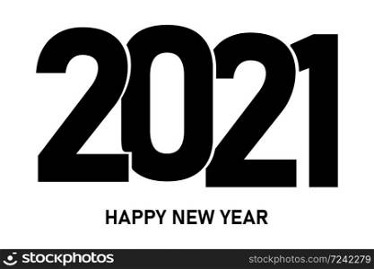 2021 happy new year banner. Vector simple and minimal greeting card.