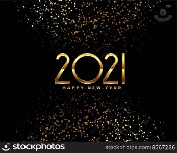 2021 happy new year black and gold greeting card