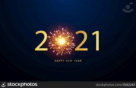 2021 Happy New Year Gold background design firework and christmas themed Celebration party banner and cards.