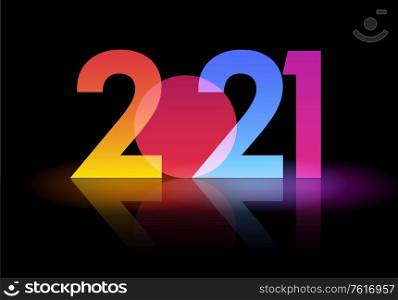 2021 New year Abstract shiny color design element . For Calendar, poster design. 2021 New Year Abstract shiny color design element