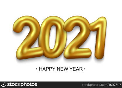 2021 New Year background with gold numbers. Festive premium design template for holiday greeting card