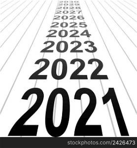 2021 new year banner background 3D perspective vector look to the future 2021 happy new year perspective