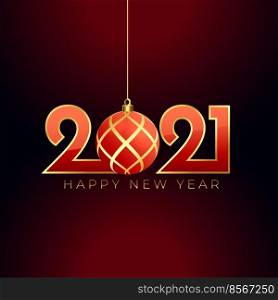 2021 new year card with christmas ball design
