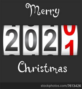 2021 New Year counter Christmas congratulation Black background.. 2021 New Year counter Christmas congratulation Black background