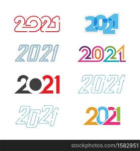 2021 new year icon vector illustration design template